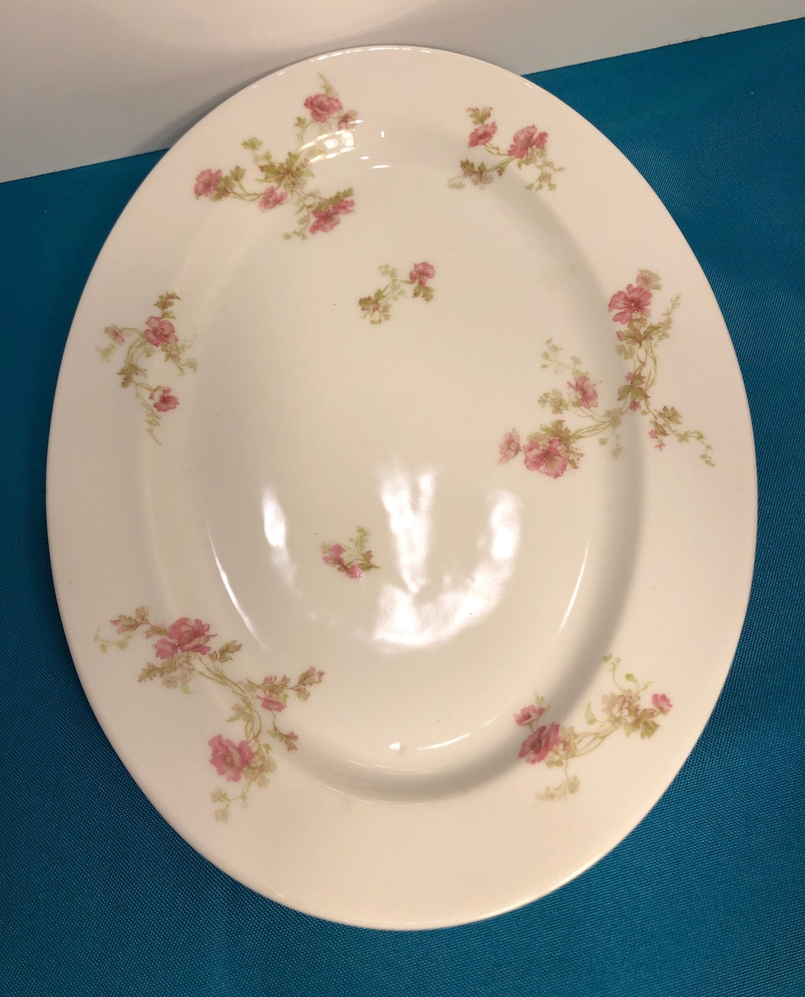 Vintage Haviland Limoges Pink Roses Oval Platter Limoges Etsy