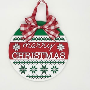 Merry Christmas Laser Cut Nordic Style Door Hanger