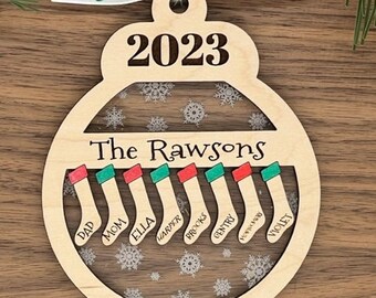Personalized Family Christmas Stocking Ornament