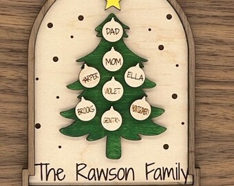 Personalized Family Christmas Tree Ornament