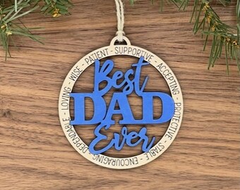 Best Dad Laser Cut Christmas Ornament