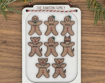 Gingerbread Family Cookie Sheet Personalized Christmas Ornament