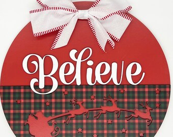 Christmas Believe Door Hanger