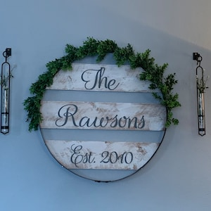 Personalized Whiskey Barrel Ring Wreath