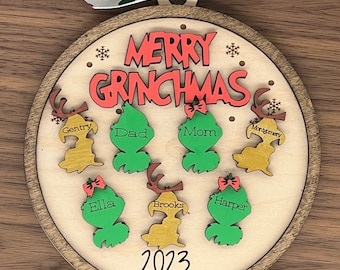 Merry Grinchmas Personalized Christmas Ornament