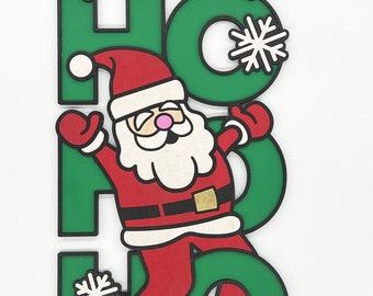 Ho Ho Ho Santa Wood Door Hanger
