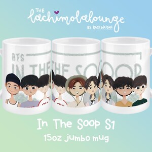 Taza gigante de 15 oz con el logo de BTS In The Soop