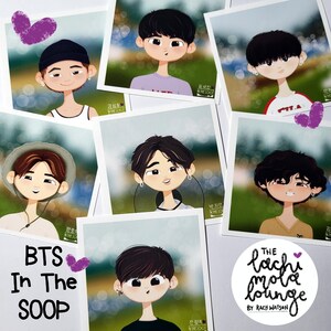 BTS In The Soop cute art prints, line sets, original Bangtan Sonyeondan kpop cartoon illustrations