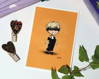 J-Hope Butter lineup chibi art print, archive quality, Hoseok BTS illustration, bangtan character art, cute Hobi print