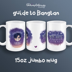 Taza gigante de 15 oz con la guía de Bangtan Jung Kook, regalo para fans de BTS ARMY