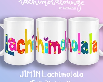 Lachimolala rainbow jumbo mug, BTS fan gift, kpop merch, pride memento