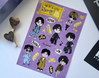 君に届く SCRAP BOOK ミニフォト・ステッカー付き BTS Airport Fits BTS Chibi Sticker Sheet, Kpop Journaling, Bangtan