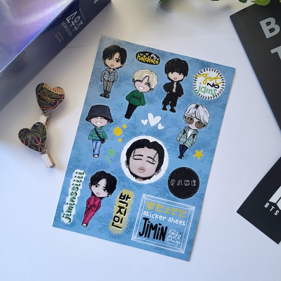 BTS Chibi 6 Sticker Sheet BUNDLE, Kpop Journaling, Bangtan