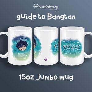 Taza gigante de 15 oz con la guía de Bangtan Taehyung, regalo para fans de BTS ARMY