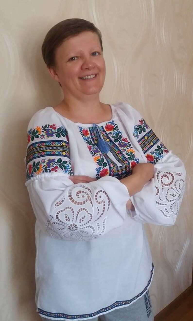 Beautiful blouse for women Embroidery blouse Homespun cloth Blouse with traditional Ukrainian pattern Ukrainian vyshyvanka Ethnic clothes