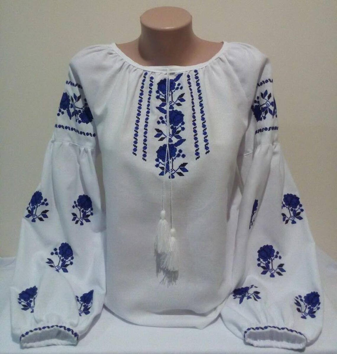 White Embroidered Blouse Ukrainian Vyshyvanka Shirt for Women - Etsy