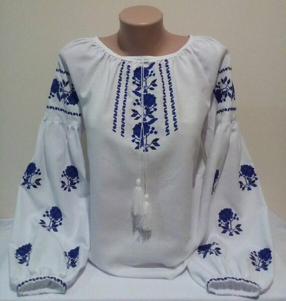 White Embroidered blouse Ukrainian blouse for women's | Etsy
