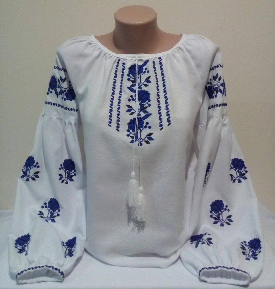 White Embroidered blouse Ukrainian blouse for women's | Etsy