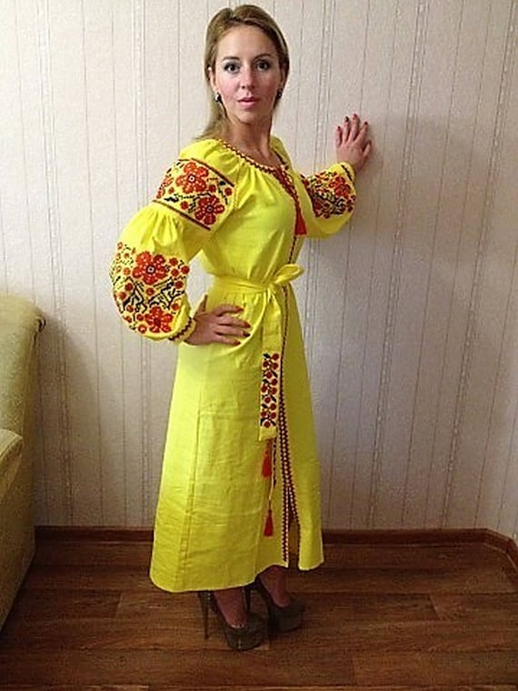 yellow boho dress