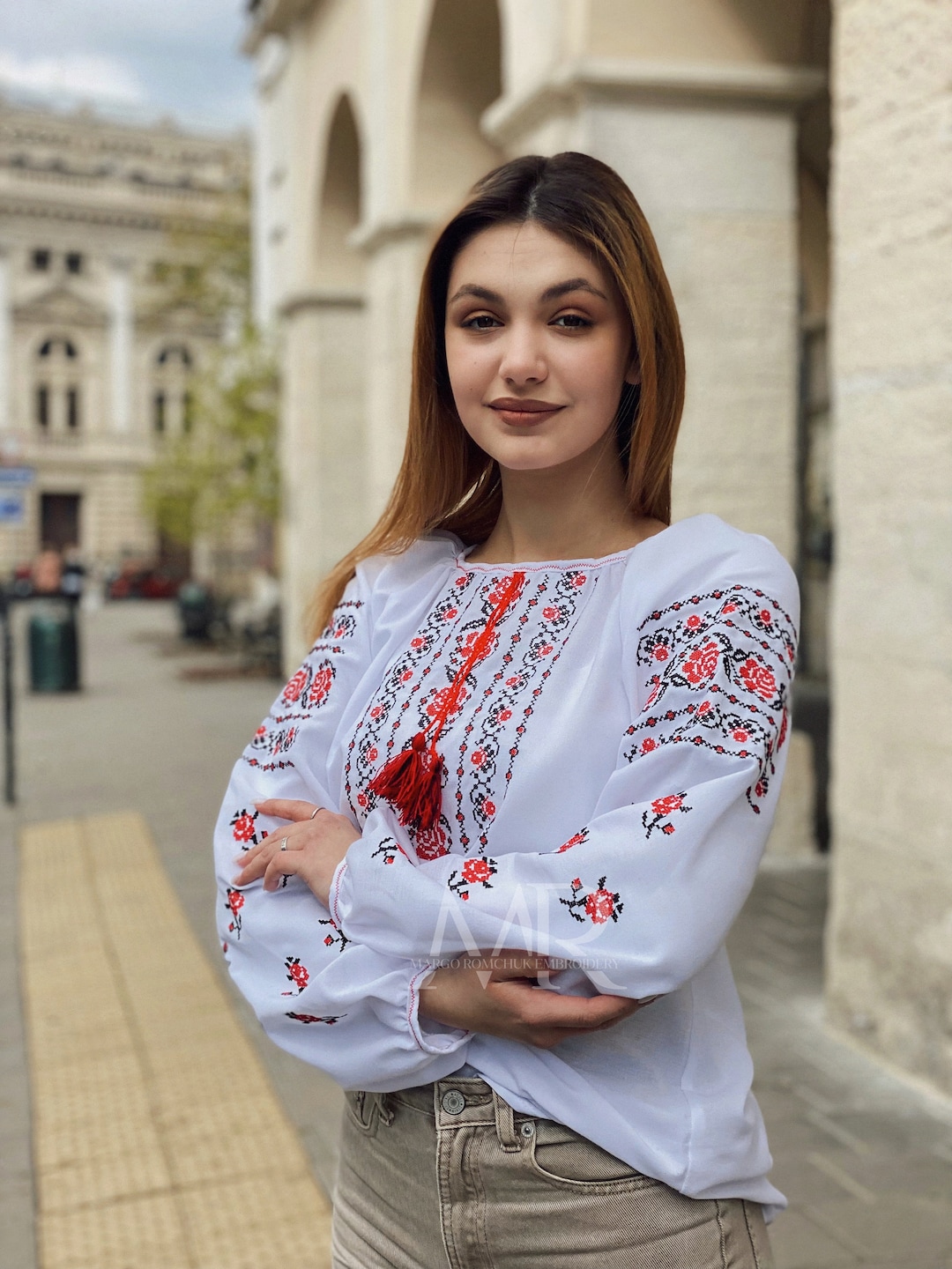 【未使用】ORGUE Flower embroidery blouse Flower embroidery blouse