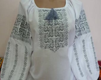 Original embroidered blouse Ornament embroidery Ukrainian vyshyvanka Ukrainian style ethnic blouse Cotton blouse Folk clothes