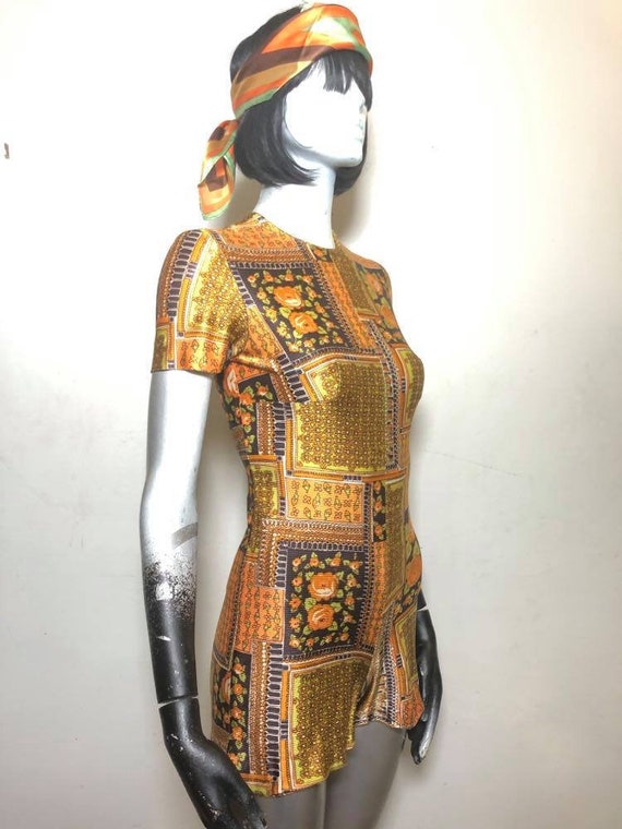 Orange Vintage Inspired Romper