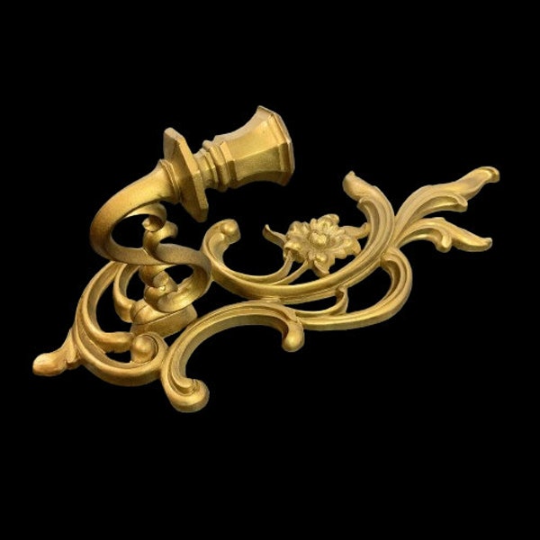 Vintage Dart 3933 Syroco Gold Wall Candle Holder Sconce Hollywood Regency