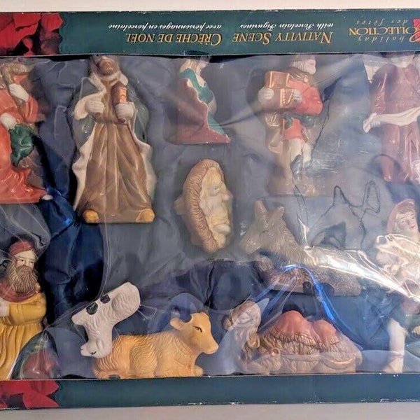 Vintage Nativity Set 12 Pieces Handpainted Fine Porcelain from Holiday Collection