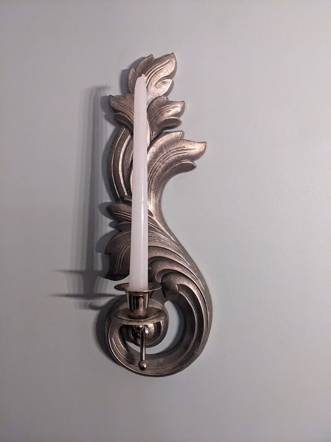 Vintage Hollywood Regency Style Gold Silver Wall Sconce - Etsy