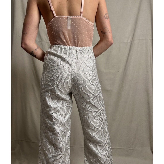 Vintage Silver Groove Flare Pants With Shine Patt… - image 5