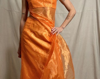 Jessica McClintock for Gunne Sax Millennium 2000 Orange Vintage Halloween