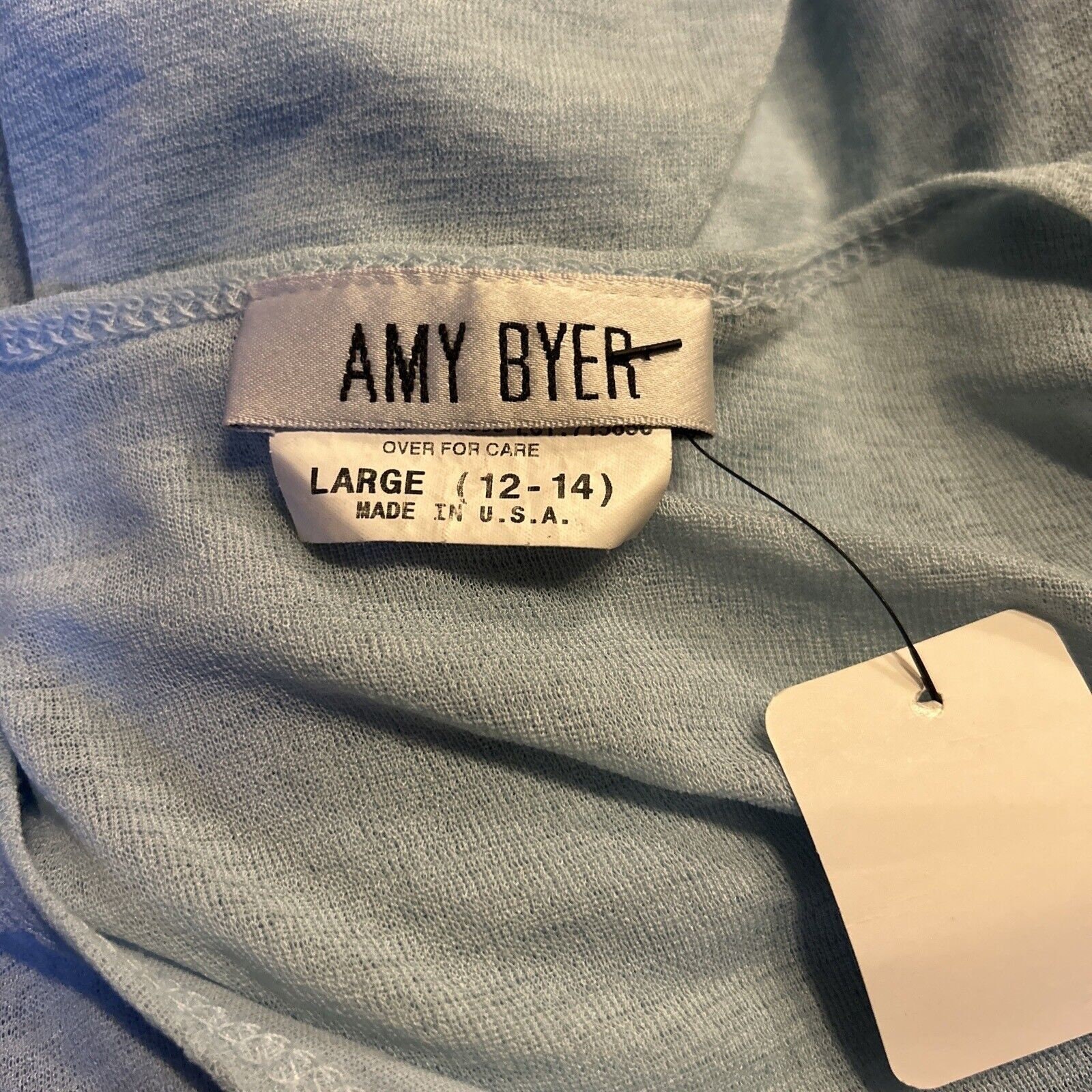 Top Amy Byer California Bleu Tricot Manches Courtes - Taille M, Neuf Avec étiquettes
