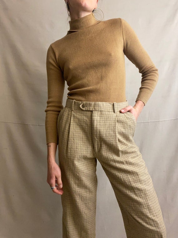 1980s Vintage plaid Wool Trousers - Vintage Trouse