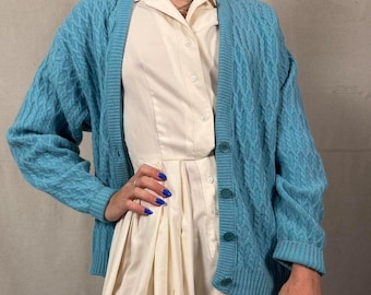 Pendleton Virgin Wool Cardigan: Floral Embroidery, Pockets
