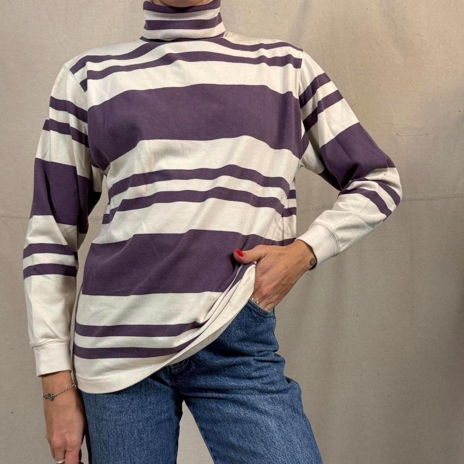 Purple Striped Turtleneck Sweaters - Etsy