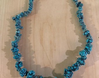 Collar vintage de pepitas de turquesa navajo blackjack de 9 oz