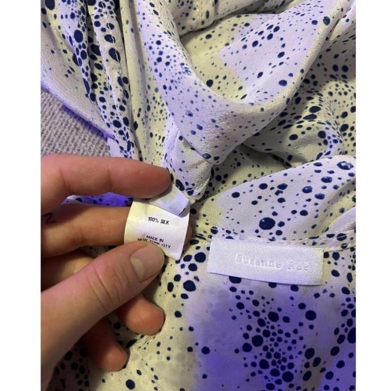 Suzanne Rae 100% Silk Dress 4 Designer White And Blue Anthropologie image 7