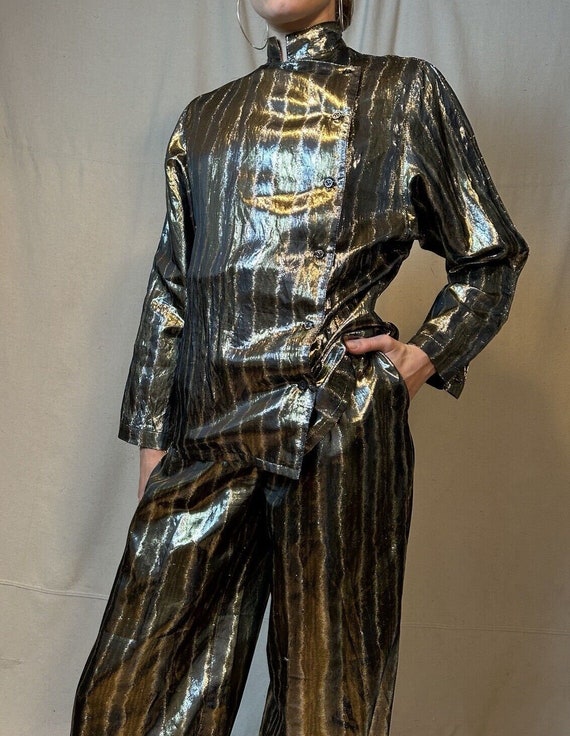 Vintage Saks Fifth Avenue Pant Suit Silk Custom M… - image 6