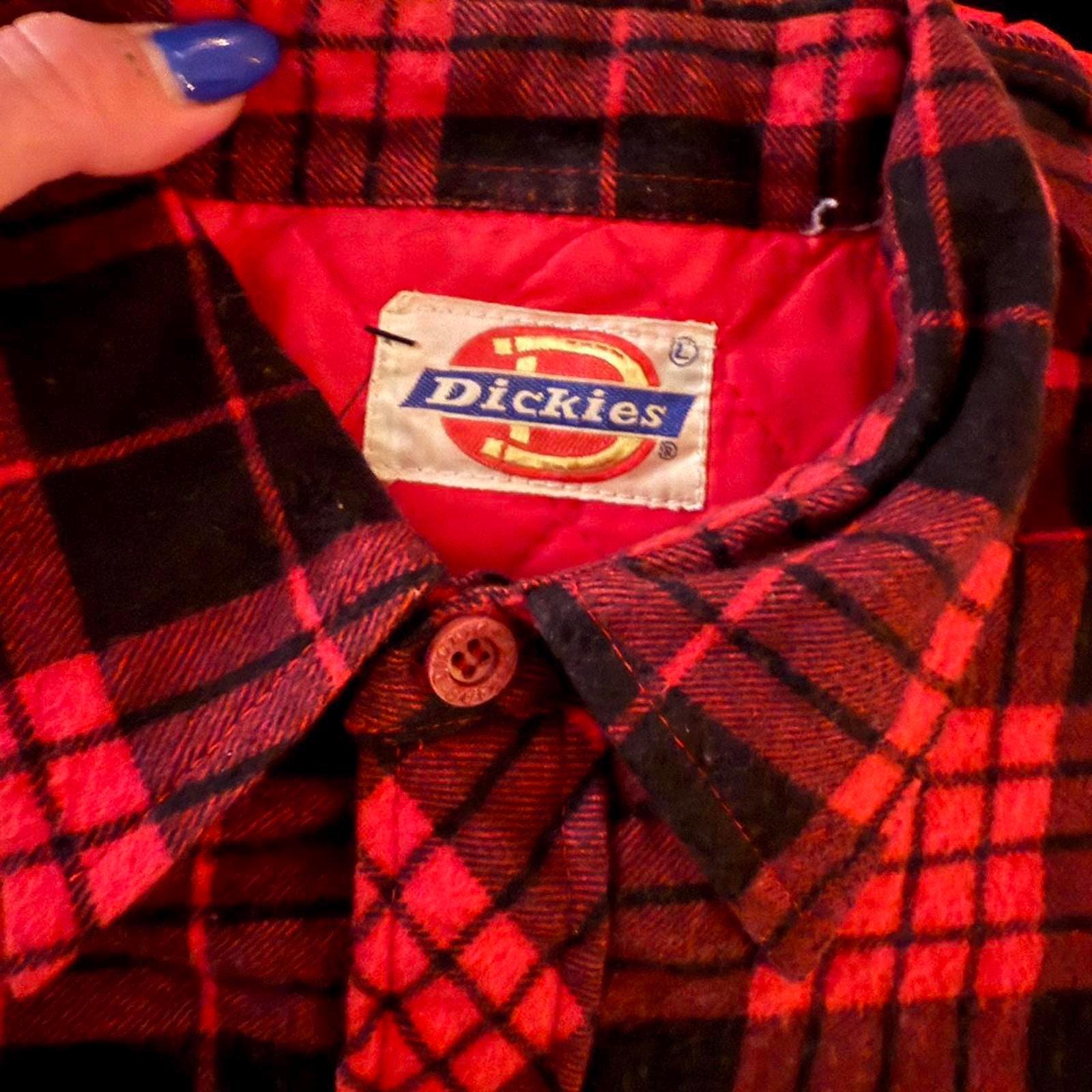 vintage-dickies-quilted-flannel-shirt-jacket-etsy