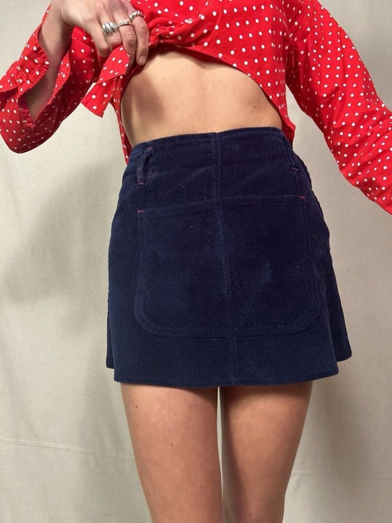 Vintage Y2K Esprit Corduroy Mini Skirt Accent Poc… - image 1