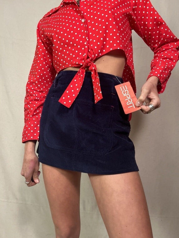 Vintage Y2K Esprit Corduroy Mini Skirt Accent Poc… - image 4