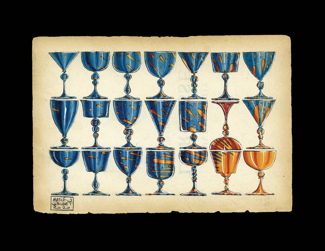 Goblet Cup Art Print Etsy