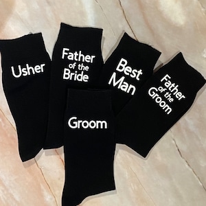 Wedding socks.   Best man, groom , father of the bride , father of the groom , usher gift