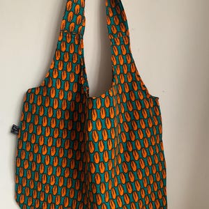 Orange und Teal Print Polly Tasche Made In Brixton / Shopper / Stofftasche / Nachhaltige Tasche / Wiederverwendbare Tasche