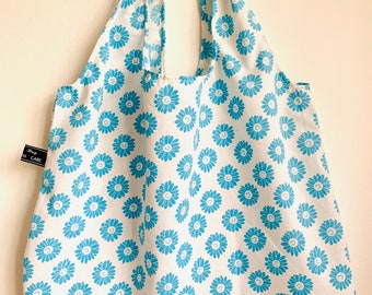 Sac Polly Bag fleurs bleues fabriqué à Brixton / Shopper / Sac en tissu / Sac durable / Sac shopping / Sac réutilisable