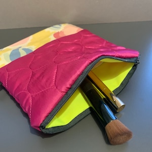 Pink Quilted and Vintage Laura Ashley Fabric Zip Up Pouch
