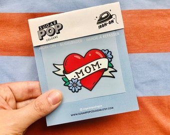 Bügelbilder Patches Mom Tattoo Mutter zum selbst aufbügeln für Kinder und Erwachsene Aufnäher