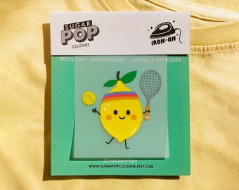 Bügelbilder Patch Zitrone Limone Tennis zum aufbügeln für Kinder und Erwachsene // SUGARPOP