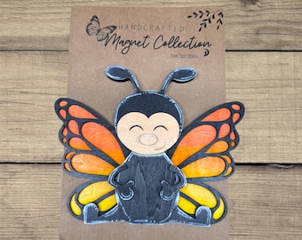 Handmade Wooden Butterfly Magnet