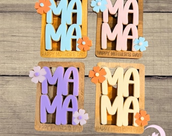 Handmade wooden and acrylic Mother’s Day gift card holders